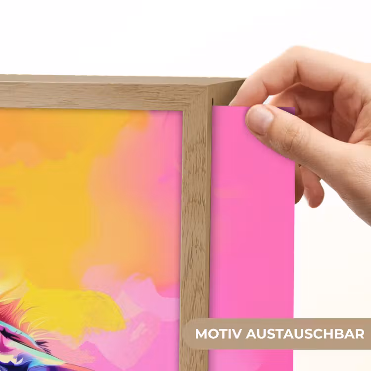 Leeuw - Verf- Kleuren - Dier Light Box met batterij (Wandlamp kind) middel -USP_websiteprintDE