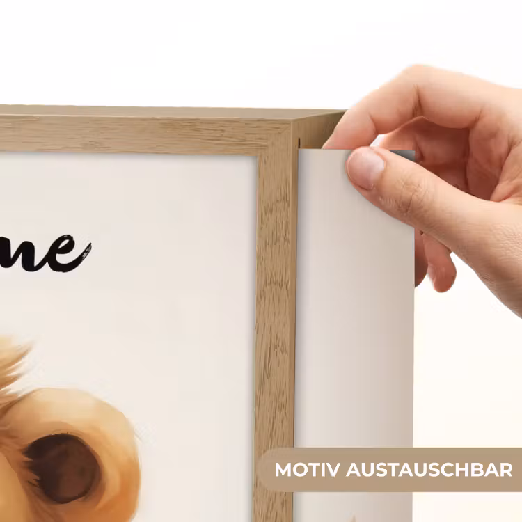 Leeuw - Dieren - Kinderen - Bruin - Meisje Light Box met batterij (Wandlamp kind) middel -USP_websiteprintDE
