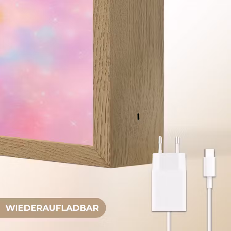 Meisje - Eenhoorn - Roze Light Box met batterij (Wandlamp kind) middel -USP_websiteoplaadbaarDE