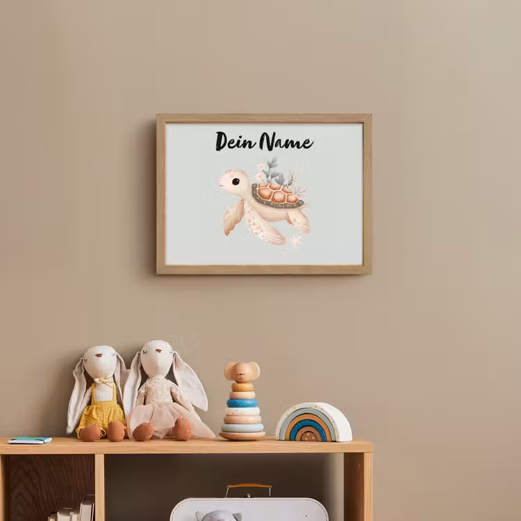 Zeeschildpad - Onderwaterwereld - Pastel Light Box met batterij (Wandlamp kind) middel -sfeer2_kind