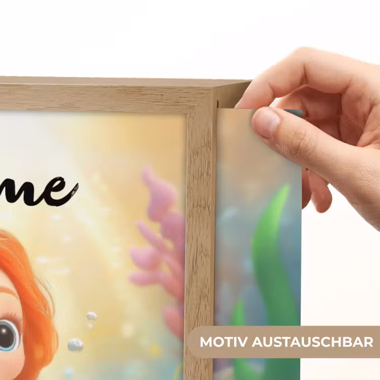 Zeemeermin - Vissen - Koraal Light Box met batterij (Wandlamp kind) middel -USP_websiteprintDE
