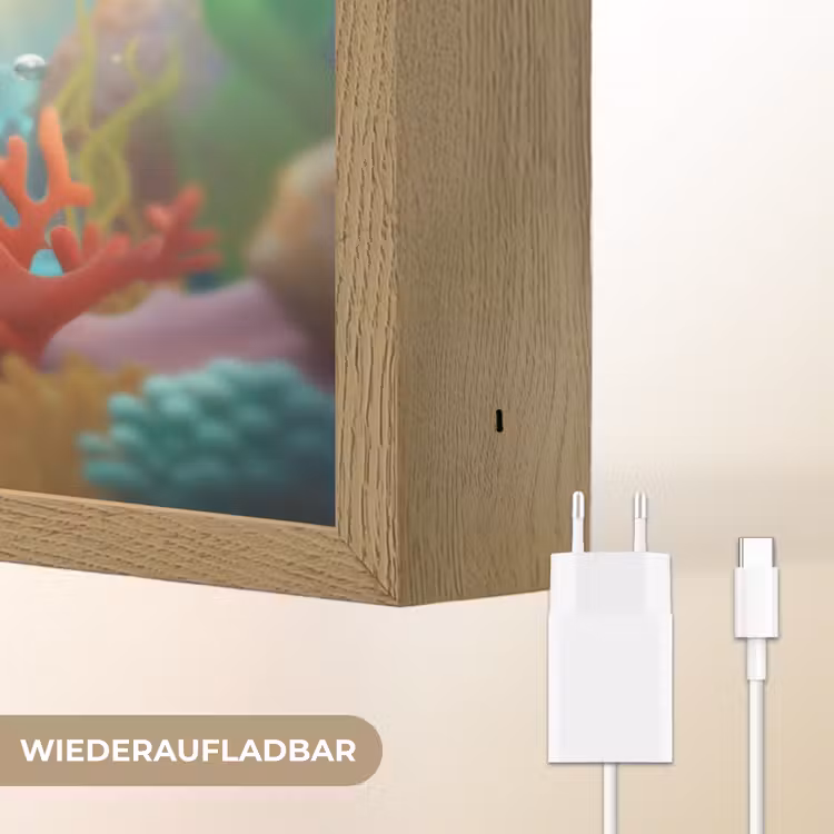 Zeemeermin - Vissen - Koraal Light Box met batterij (Wandlamp kind) middel -USP_websiteoplaadbaarDE