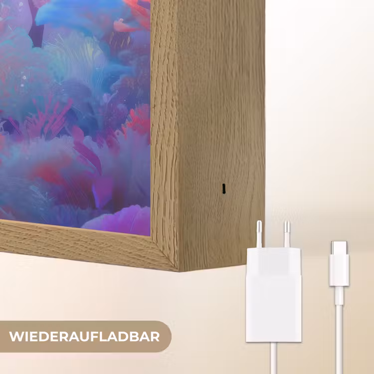 Zeemeerminnenstaart - Koraal - Water Light Box met batterij (Wandlamp kind) middel -USP_websiteoplaadbaarDE