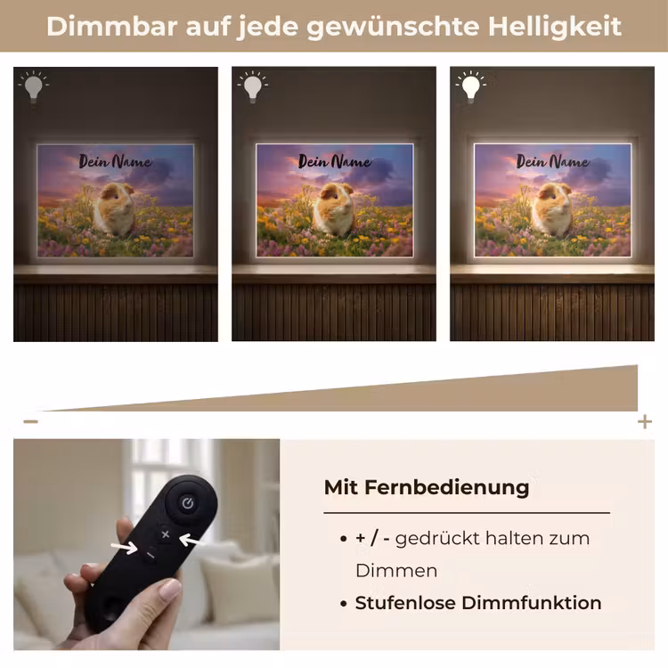 Cavia - Kleurrijk - Bloemen Light Box met batterij (Wandlamp kind) middel -USP_dimbaarDE