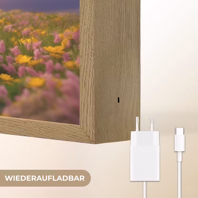 Cavia - Kleurrijk - Bloemen Light Box met batterij (Wandlamp kind) middel -USP_websiteoplaadbaarDE