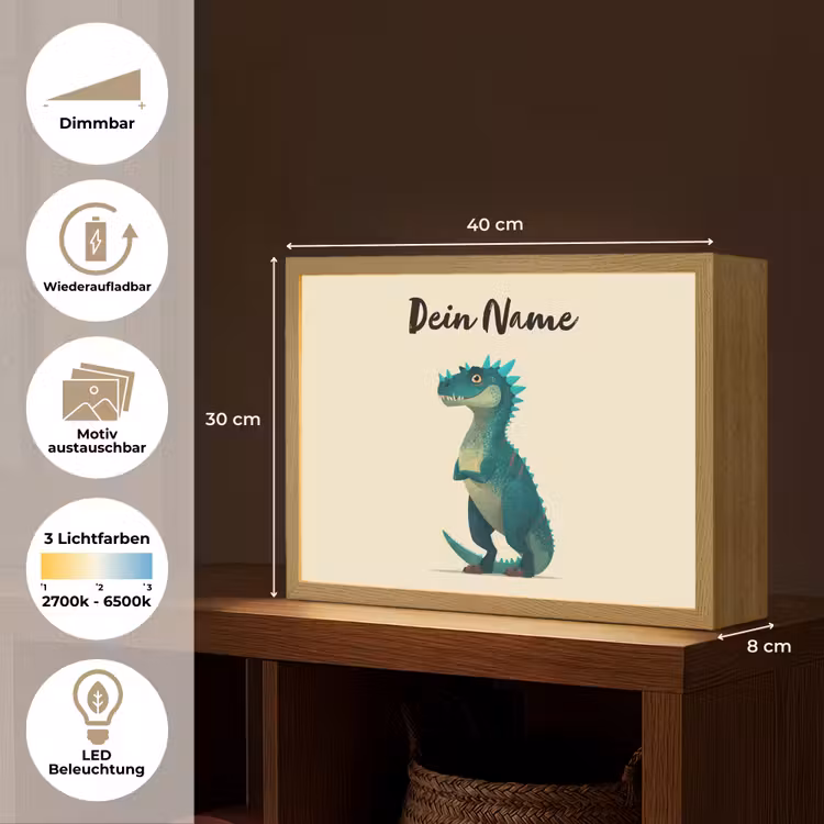 Minimalistisch - Stekels - Blauw Light Box met batterij (Wandlamp kind) middel -USP_websiteoverzichtDE