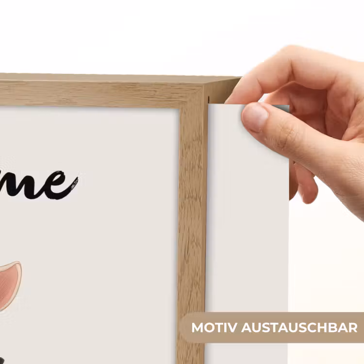 Minimalistisch - Hertje - Aquarel - Bladeren Light Box met batterij (Wandlamp kind) middel -USP_websiteprintDE