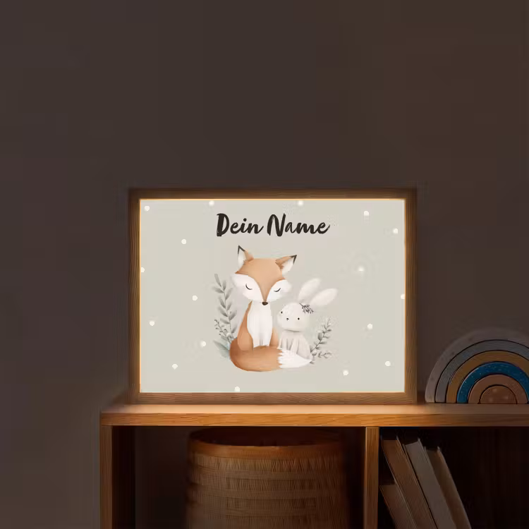 Minimalistisch - Dieren - Bladeren - Stippen Light Box met batterij (Wandlamp kind) middel -sfeer1_kind