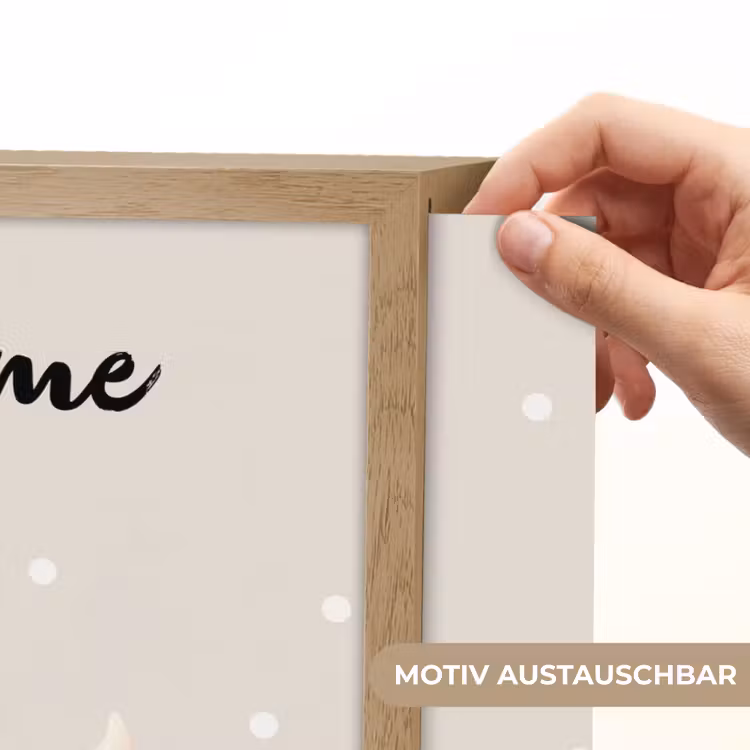 Minimalistisch - Walvis - Bloemen - Stippen Light Box met batterij (Wandlamp kind) middel -USP_websiteprintDE
