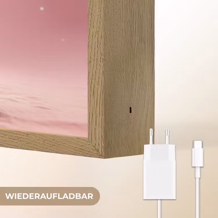 Maan - Monster - Roze Light Box met batterij (Wandlamp kind) middel -USP_websiteoplaadbaarDE