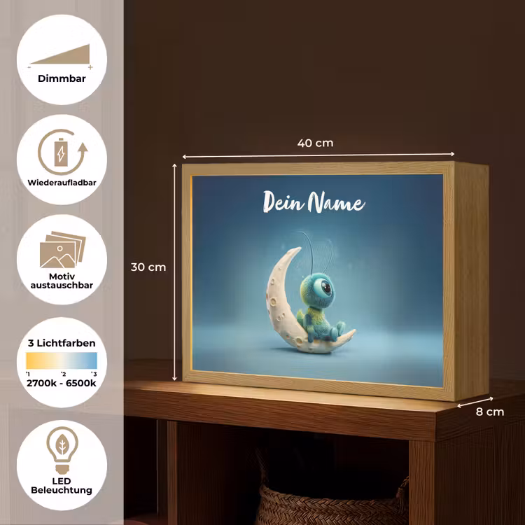 Maan - Ruimtewezen - Blauw Light Box met batterij (Wandlamp kind) middel -USP_websiteoverzichtDE
