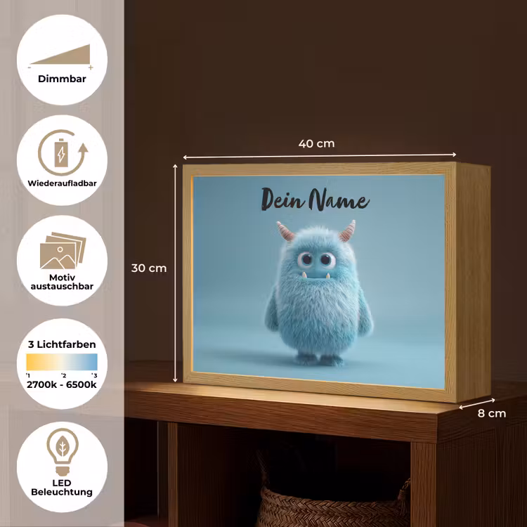 Monster - Blauw Light Box met batterij (Wandlamp kind) middel -USP_websiteoverzichtDE