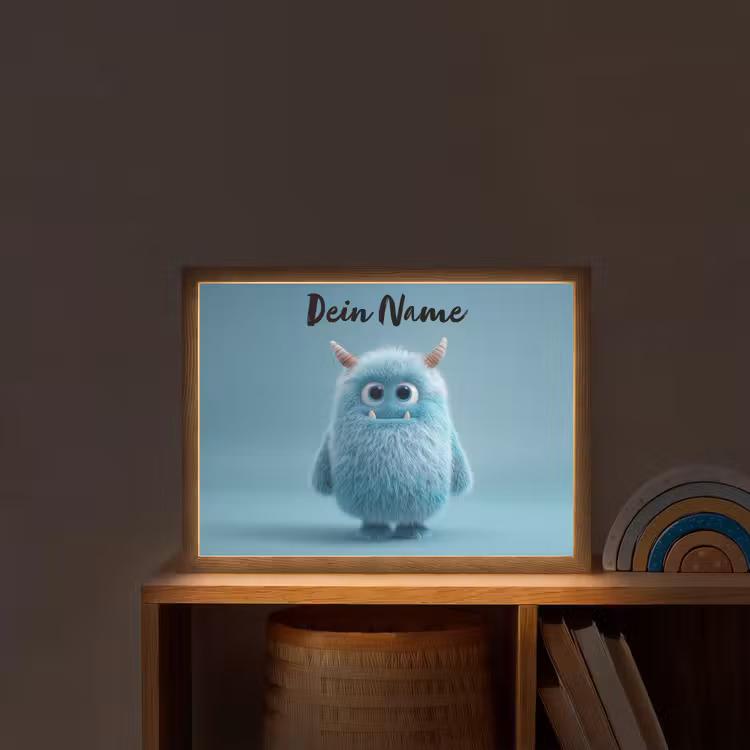 Monster - Blauw Light Box met batterij (Wandlamp kind) middel -sfeer1_kind