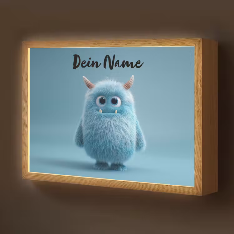 Monster - Blauw Light Box met batterij (Wandlamp kind) middel -z3d_website