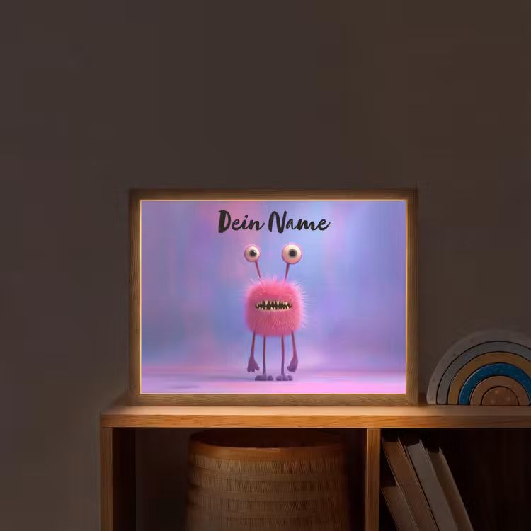 Monster - Roze - Paars Light Box met batterij (Wandlamp kind) middel -sfeer1_kind