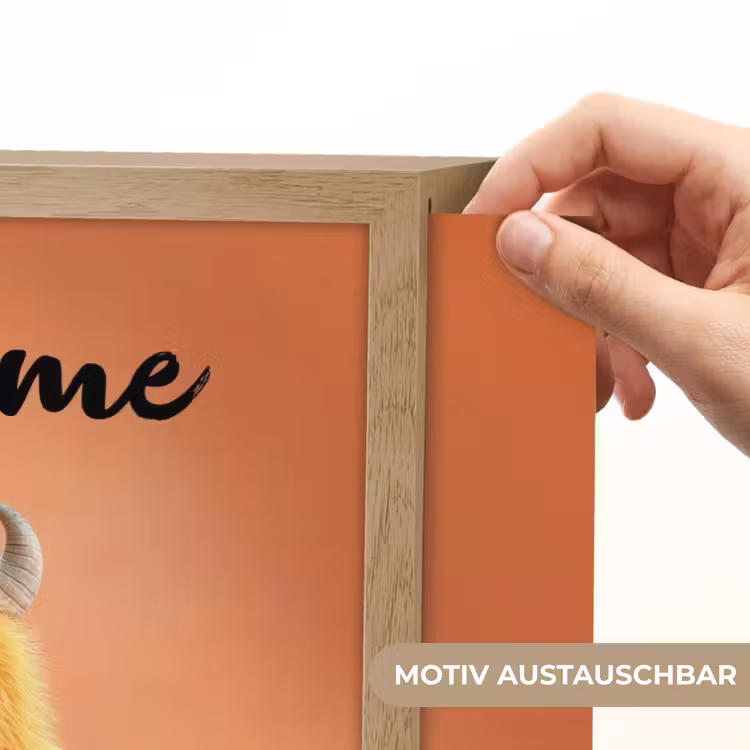 Monster - Knuffel - Oranje Light Box met batterij (Wandlamp kind) middel -USP_websiteprintDE