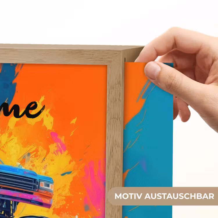 Monstertruck - Abstract - Verfspatten - Kleurrijk Light Box met batterij (Wandlamp kind) middel -USP_websiteprintDE