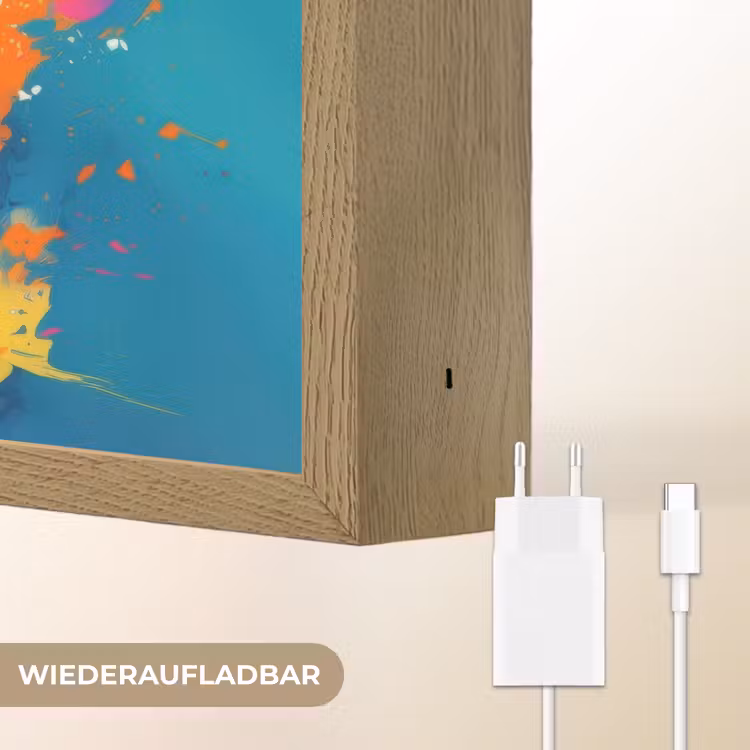 Monstertruck - Abstract - Verfspatten - Kleurrijk Light Box met batterij (Wandlamp kind) middel -USP_websiteoplaadbaarDE