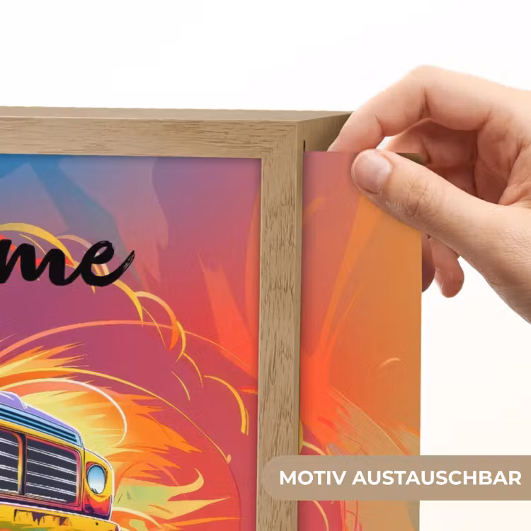 Monstertruck - Auto - Jongens - Kleurrijk Light Box met batterij (Wandlamp kind) middel -USP_websiteprintDE