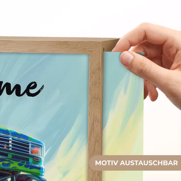 Monstertruck - Auto - Jongens - Groen Light Box met batterij (Wandlamp kind) middel -USP_websiteprintDE