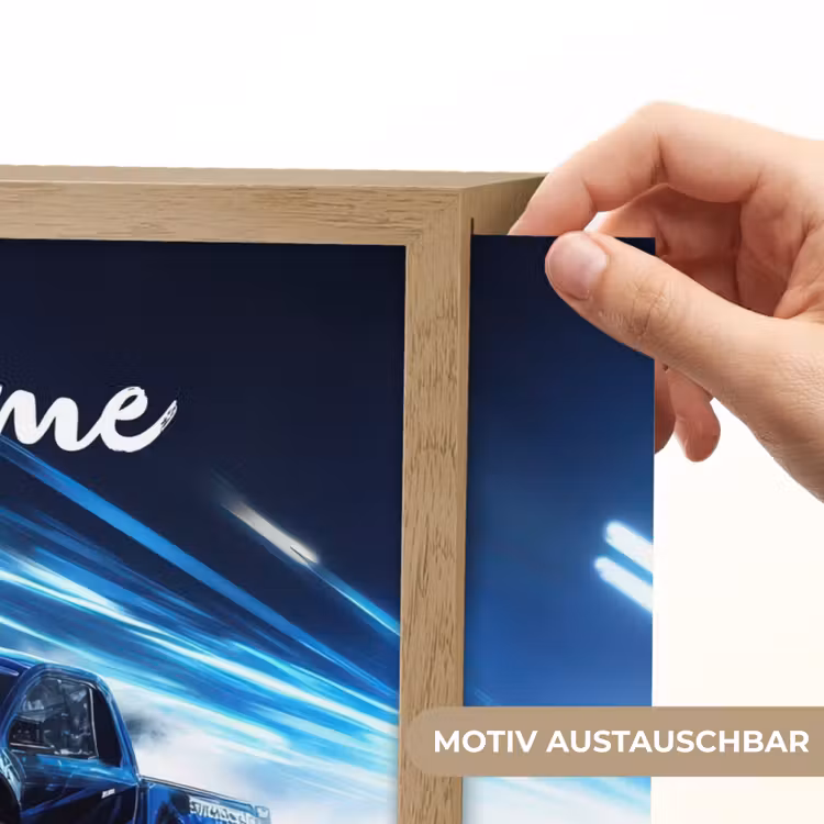 Monstertruck - Blauw - Neon - Lichten Light Box met batterij (Wandlamp kind) middel -USP_websiteprintDE