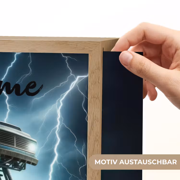 Monstertruck - Bliksem - Blauw - Jongens - Auto Light Box met batterij (Wandlamp kind) middel -USP_websiteprintDE