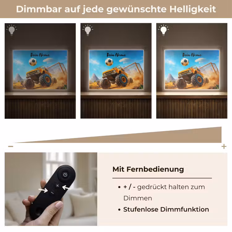 Monstertruck - Voetbal - Woestijn Light Box met batterij (Wandlamp kind) middel -USP_dimbaarDE