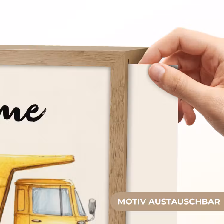 Kiepwagen - Getekend - Geel Light Box met batterij (Wandlamp kind) middel -USP_websiteprintDE