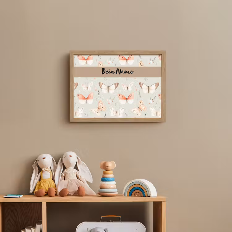 Patroon - Vlinders - Sierlijk - Bloemen Light Box met batterij (Wandlamp kind) middel -sfeer2_kind