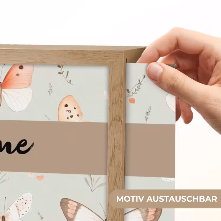 Patroon - Vlinders - Sierlijk - Bloemen Light Box met batterij (Wandlamp kind) middel -USP_websiteprintDE