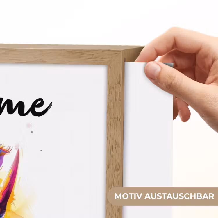 Neushoorn - Kleurrijk - Verf - Dieren Light Box met batterij (Wandlamp kind) middel -USP_websiteprintDE