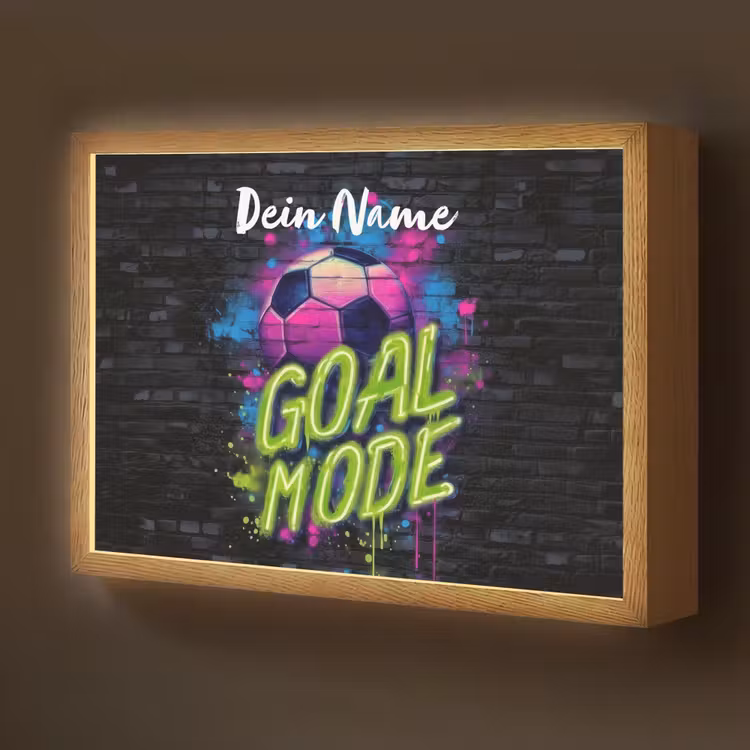 Neon - Graffiti - Voetbal - Kleurrijk Light Box met batterij (Wandlamp kind) middel -z3d_website