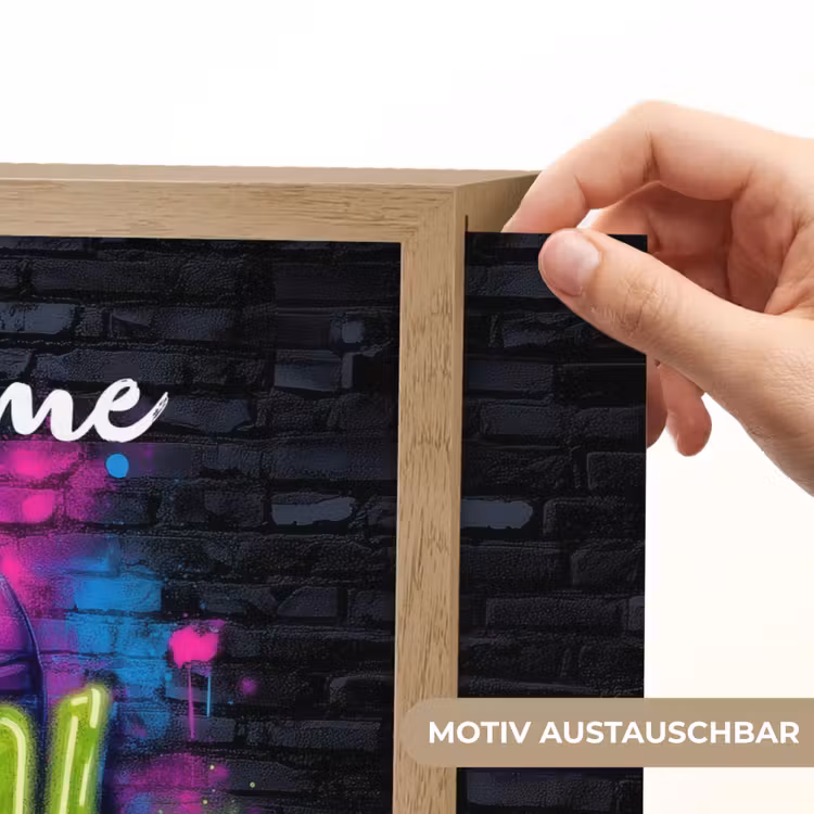 Neon - Graffiti - Voetbal - Kleurrijk Light Box met batterij (Wandlamp kind) middel -USP_websiteprintDE