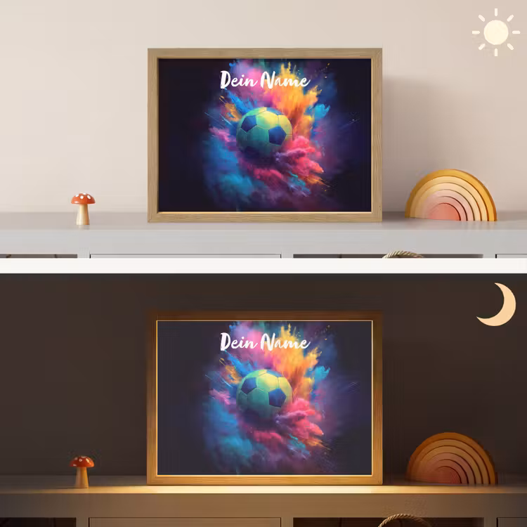 Neon - Bal - Kleurrijk Light Box met batterij (Wandlamp kind) middel -sfeer3_kind