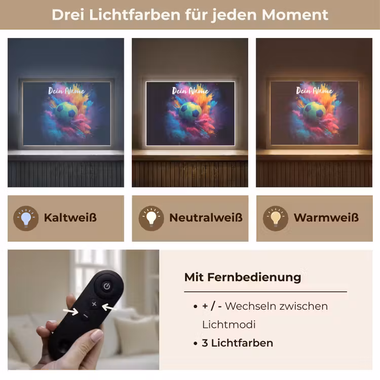 Neon - Bal - Kleurrijk Light Box met batterij (Wandlamp kind) middel -USP_lichtkleurDE