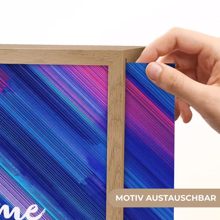 Neon - Strepen - Abstract - Blauw - Roze Light Box met batterij (Wandlamp kind) middel -USP_websiteprintDE