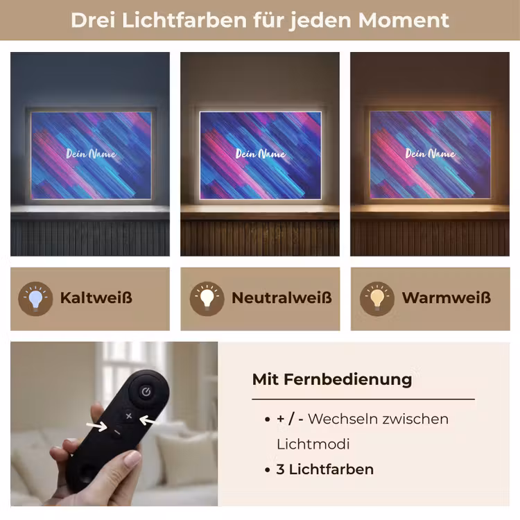 Neon - Strepen - Abstract - Blauw - Roze Light Box met batterij (Wandlamp kind) middel -USP_lichtkleurDE