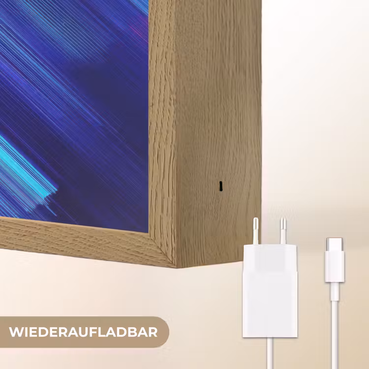 Neon - Strepen - Abstract - Blauw - Roze Light Box met batterij (Wandlamp kind) middel -USP_websiteoplaadbaarDE