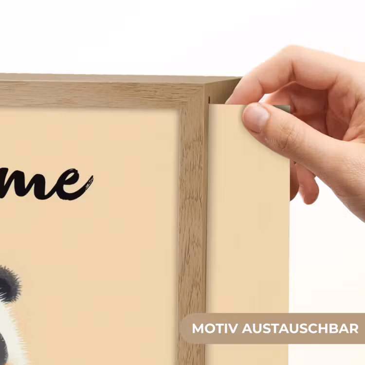 Panda - Beige - Minimalistisch Light Box met batterij (Wandlamp kind) middel -USP_websiteprintDE