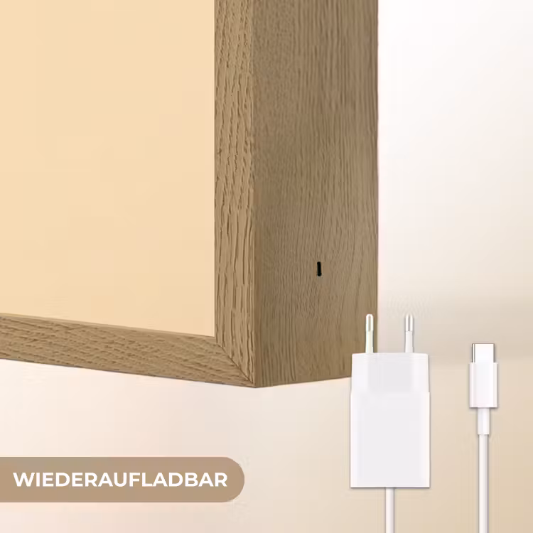 Panda - Beige - Minimalistisch Light Box met batterij (Wandlamp kind) middel -USP_websiteoplaadbaarDE