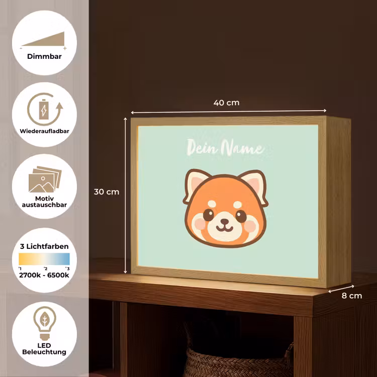 Panda - Groen - Cartoon Light Box met batterij (Wandlamp kind) middel -USP_websiteoverzichtDE