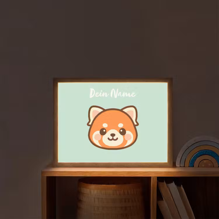 Panda - Groen - Cartoon Light Box met batterij (Wandlamp kind) middel -sfeer1_kind