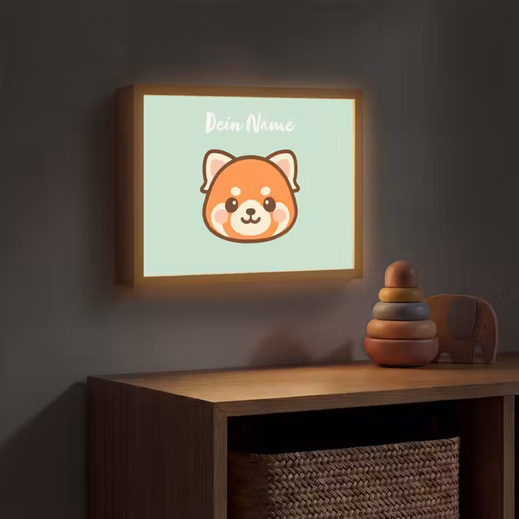 Panda - Groen - Cartoon Light Box met batterij (Wandlamp kind) middel -sfeer5_kind