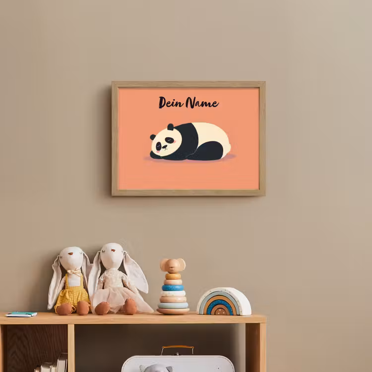 Panda - Slaap - Oranje Light Box met batterij (Wandlamp kind) middel -sfeer2_kind