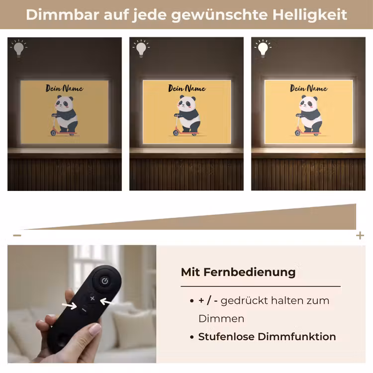 Panda - Step - Geel Light Box met batterij (Wandlamp kind) middel -USP_dimbaarDE