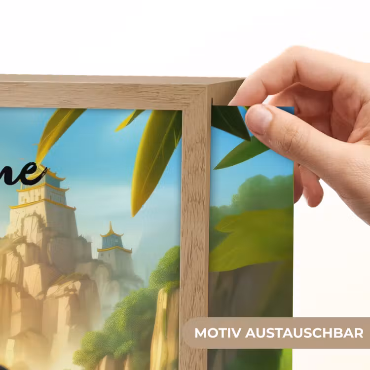 Panda - Wilde dieren - Jungle - Jongens - Kinderen Light Box met batterij (Wandlamp kind) middel -USP_websiteprintDE