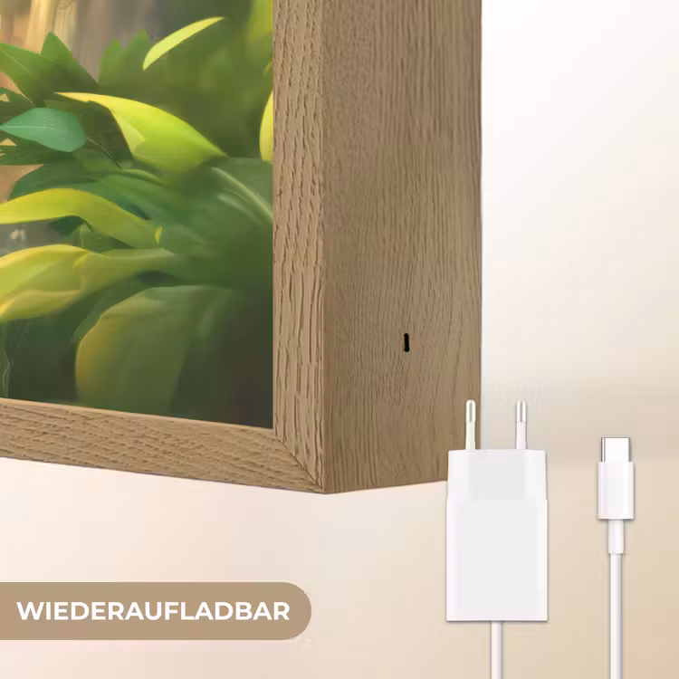 Panda - Wilde dieren - Jungle - Jongens - Kinderen Light Box met batterij (Wandlamp kind) middel -USP_websiteoplaadbaarDE