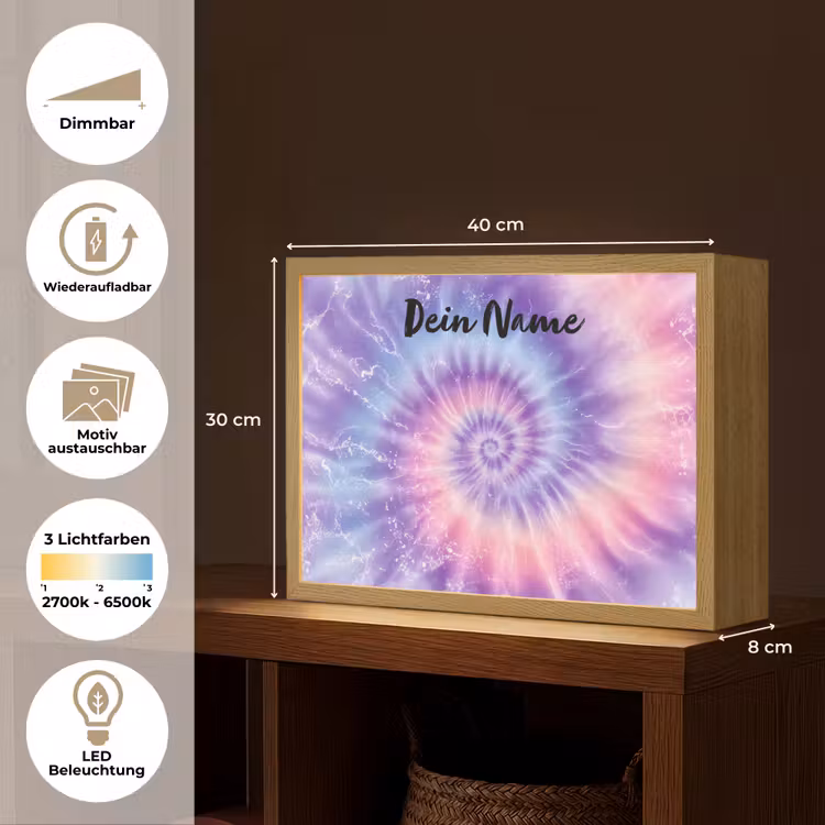 Pastel - Paars - Spiraal - Marmer Light Box met batterij (Wandlamp kind) middel -USP_websiteoverzichtDE