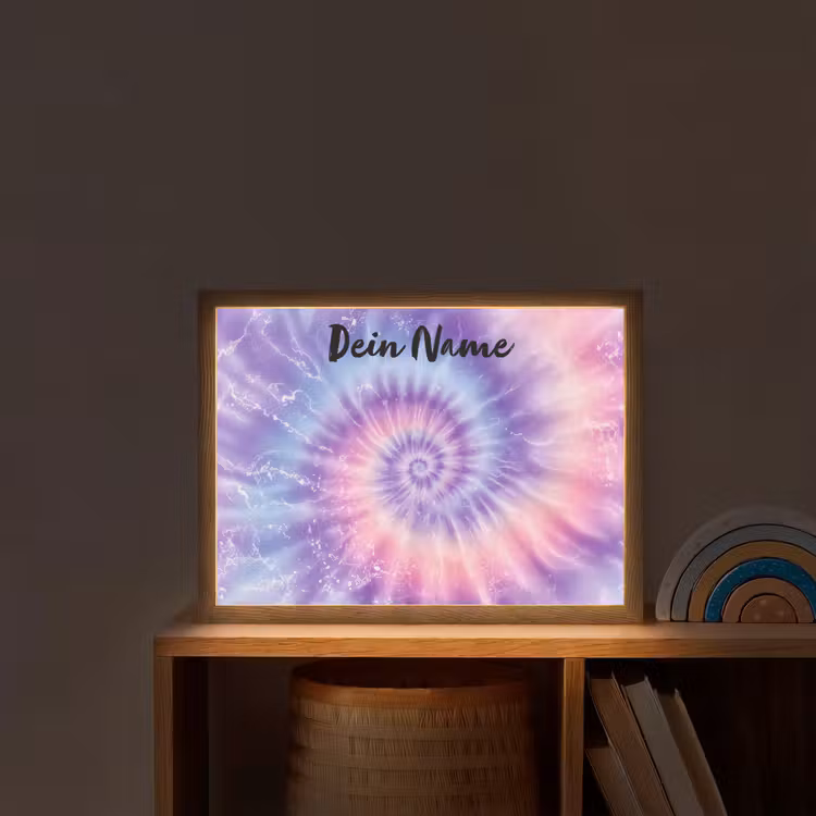Pastel - Paars - Spiraal - Marmer Light Box met batterij (Wandlamp kind) middel -sfeer1_kind