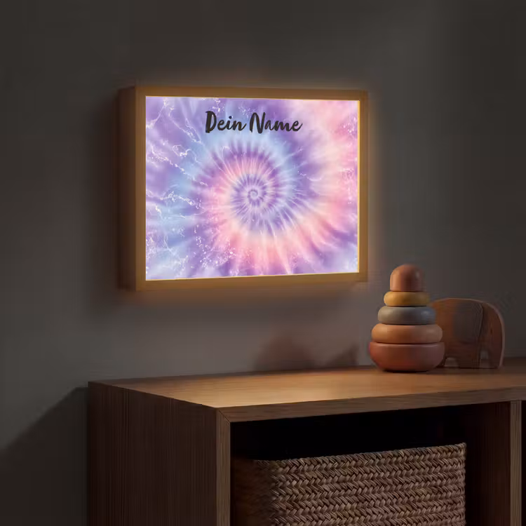 Pastel - Paars - Spiraal - Marmer Light Box met batterij (Wandlamp kind) middel -sfeer5_kind